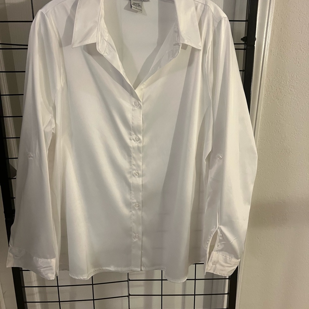 Classic Women's White Button-Up Shirt